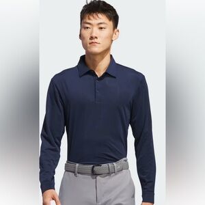 Adidas Men's Slate Blue Long Sleeve Pullover Polo shirt. Size L. EUC